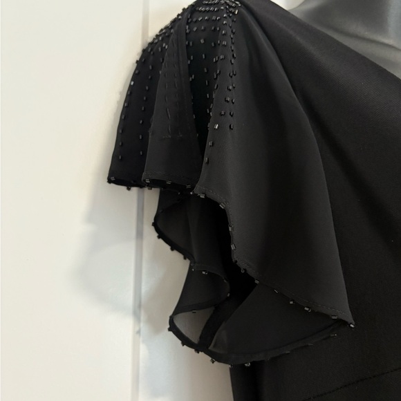 Vintage‎ Jessica Black Cocktail Midi Beaded Dress Size 12 - Picture 6 of 14